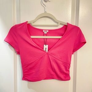 Garage pink cropped shirt